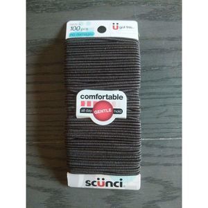 Scunci 100 Pieces Brown No Damage Elastics Medium